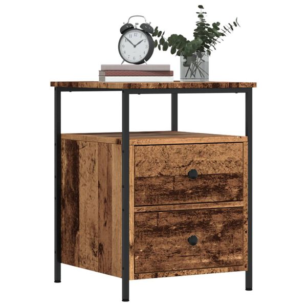 vidaXL Bedside Cabinet Old wood Engineered wood Medium Bedside Cabinet