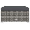 vidaXL Garden Footrest Grey PE rattan 27.6x27.6x11.8 in Modular