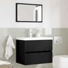 vidaXL Bathroom Furniture Set with Drawer Wall-mounted 2 pcs Black Oak