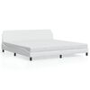 vidaXL Bed Frame White Faux Leather, Metal, Solid Pine Wood, Plywood Full