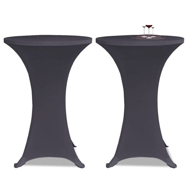 vidaXL Table Cover Set of 2 Anthracite 90% Polyester, 10% Spandex
