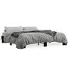 vidaXL Bed Frame Black Engineered wood, metal Double Bed