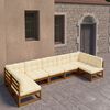 vidaXL Garden Lounge Set Honey brown Solid pine wood, 100% polyester
