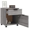 vidaXL File Cabinet Gray Sonoma Engineered Wood Standard Smooth Sliding