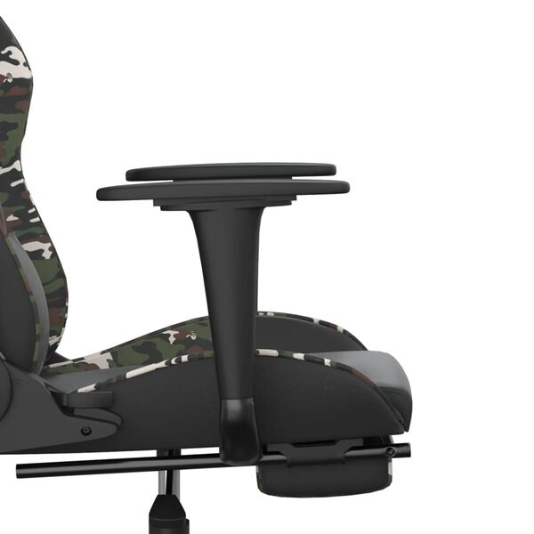 vidaXL Gaming Chair Black and camouflage Faux leather, metal, plywood