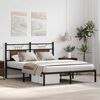vidaXL Bed Frame Smoked Oak Engineered wood and steel Double Bed Frame