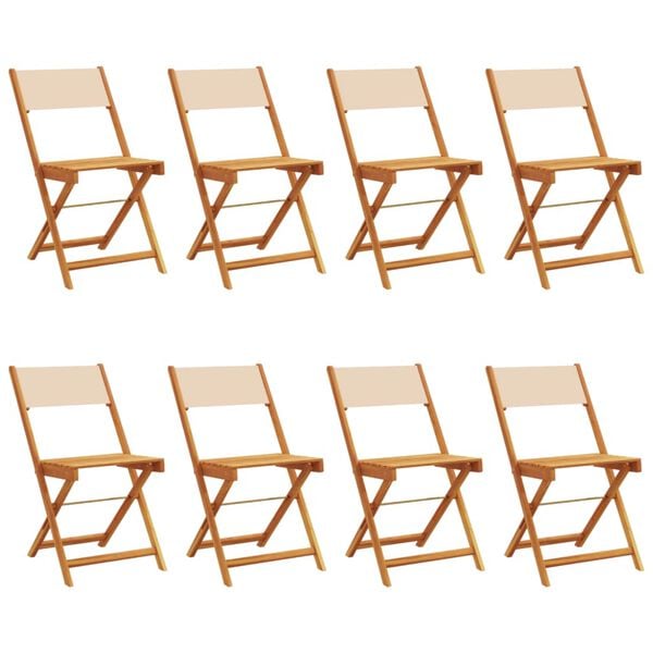 vidaXL Garden Chair Set of 8 Beige