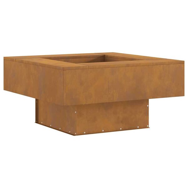 vidaXL Fire Pit Brown 31.50 x 31.50 x 15.75 in Steel