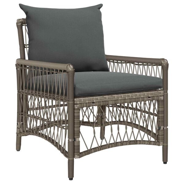 vidaXL Garden Chair Gray 60 x 70 x 78cm poly rattan