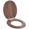 vidaXL Toilet Seats with Soft Close Lids 2 pcs MDF Brown (2x140800)