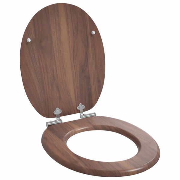 vidaXL Toilet Seats with Soft Close Lids 2 pcs MDF Brown (2x140800)