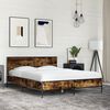 vidaXL Bed Frame Smoked Oak Engineered wood, Metal 55.1 x 78.7 in