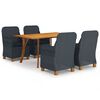 vidaXL 5 Piece Patio Dining Set Dark Gray