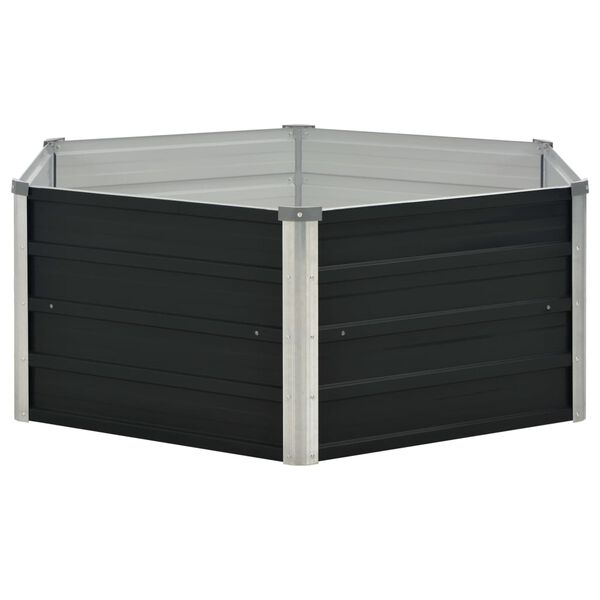 vidaXL Raised Garden Bed Anthracite Galvanized steel