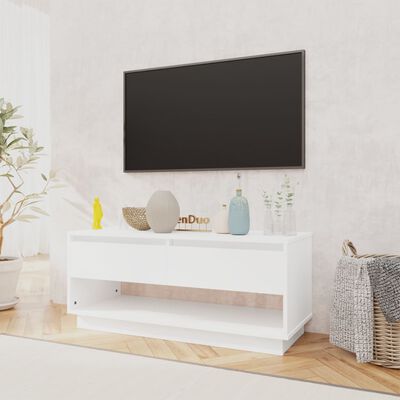 vidaXL TV Stand White 40.2"x16.1"x17.3" Engineered Wood