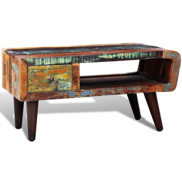 vidaXL Coffee Table Multicolor Reclaimed solid wood Small Rectangular