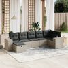 vidaXL Garden Sofa Set Grey Poly Rattan, Steel Large Removable Covers