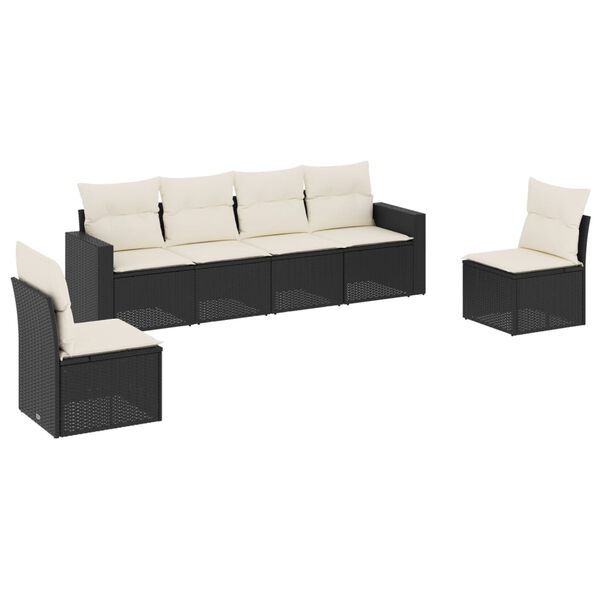 vidaXL Garden Sofa Set Black, Cream white