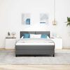 vidaXL Box Spring Bed Dark Grey and White 59.84 x 79.92 in Fabric