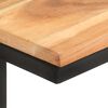 vidaXL Side Table Set of 2 Natural wood and black Solid Acacia wood