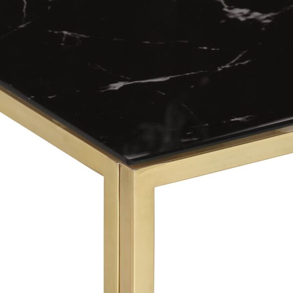 vidaXL Coffee Table Gold, Black Stainless Steel, Toughened Glass Large