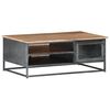 vidaXL Coffee Table Gray Solid Acacia wood, glass, powder-coated steel