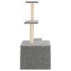 vidaXL Cat Tree Light grey Engineered wood, plush, sisal Durable