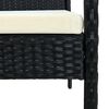 vidaXL Garden Chair Poly rattan color: Black, Cushion color: Cream white
