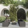 vidaXL Garden Lounge Set Grey PE rattan, powder-coated steel, plastic, glass