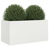 vidaXL Planter White Cold-rolled steel Medium Decorative Inlays