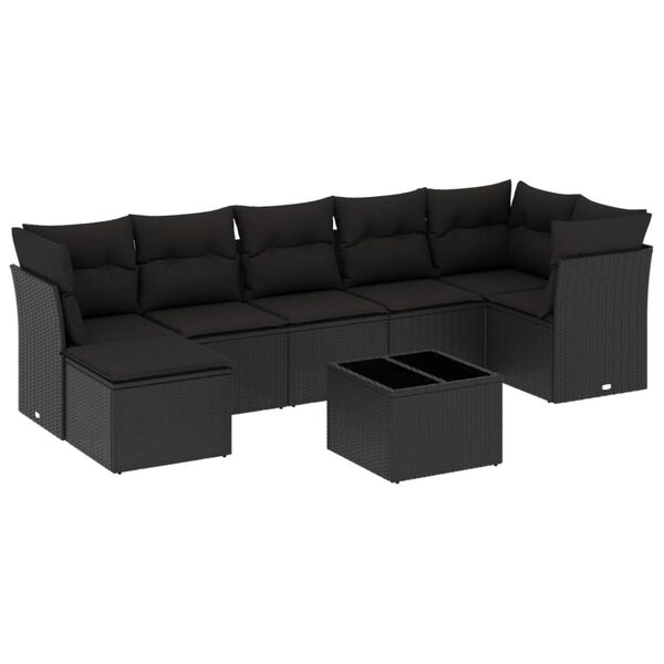 vidaXL Garden Sofa Set Black