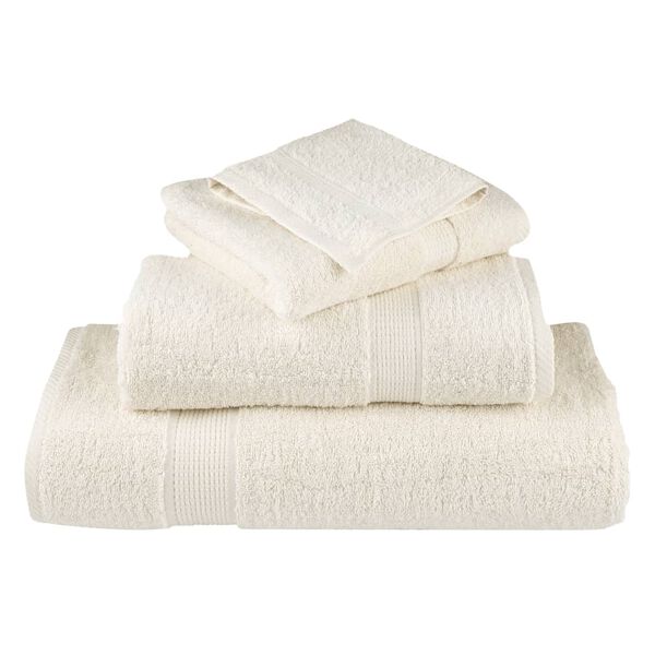 vidaXL Bath Towel Set of 2 Cream 100% Cotton 39.4 x 59.1 in Durable