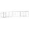 vidaXL Dog Kennel Silver Galvanized steel Extra Large Dog Kennel