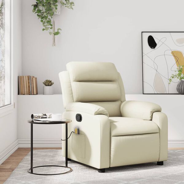 vidaXL Massage Recliner Chair Cream