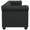 vidaXL Sofa Black Faux Leather, Wooden Frame Large Classic/Traditional