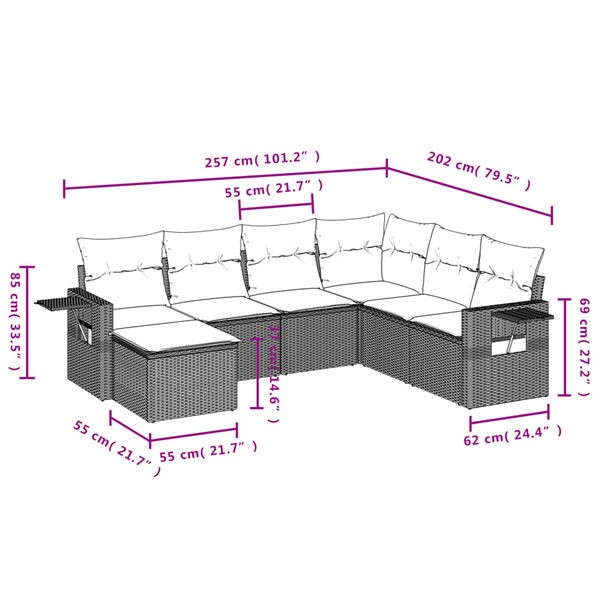 vidaXL Garden Sofa Set Black