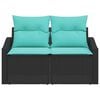vidaXL Garden Sofa Black 123 x 62 x 69cm poly rattan