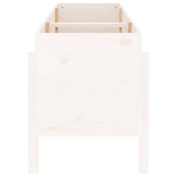 vidaXL Garden Raised Bed White Solid Pine Wood Large Planters