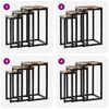 vidaXL Nesting Table Set of 3 Brown and Transparent