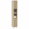 vidaXL Bathroom Cabinet Sonoma oak Engineered wood, Iron Slim and tall