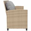 vidaXL Patio Sofa 5-Seater with Cushions Beige Poly Rattan