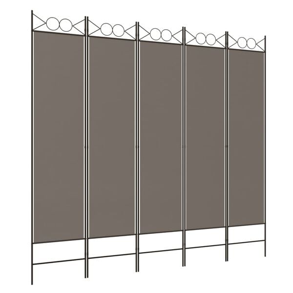 vidaXL 5-Panel Room Divider Anthracite 78.7"x86.6" Fabric