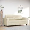 vidaXL 2-seater Sofa Cream Faux leather, metal, foam 2-seater Modern