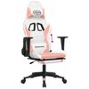 vidaXL Gaming Chair White and Pink Faux leather, Metal, Plywood Adjustable