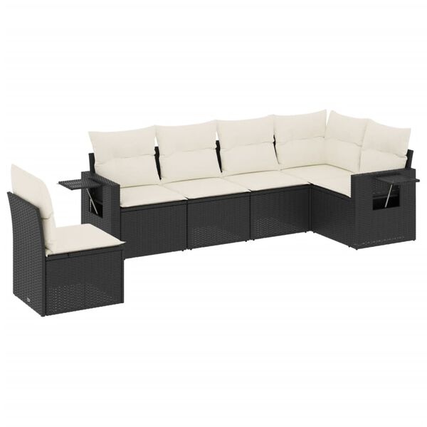 vidaXL Garden Sofa Set Black, Cream White