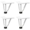vidaXL Hairpin Table Leg White Solid Steel Small Adjustable Feet