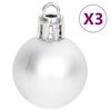 vidaXL Christmas Bauble Set Silver and white Plastic Multiple sizes