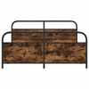 vidaXL Bed Frame Smoked oak Steel, engineered wood 63 x 79 in