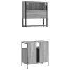 vidaXL Bathroom Furniture Set Grey Sonoma Engineered wood Medium