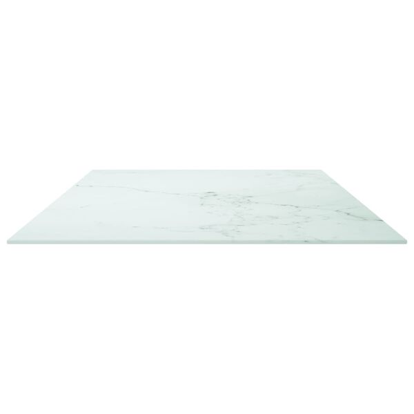 vidaXL Table Top White Tempered Glass 47.2 x 25.6 in Decorative Inlays